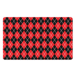 Black And Red Argyle Pattern Print Polyester Doormat
