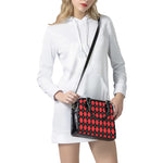 Black And Red Argyle Pattern Print Shoulder Handbag