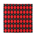Black And Red Argyle Pattern Print Silk Bandana