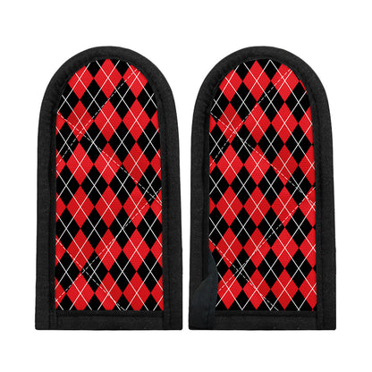 Black And Red Argyle Pattern Print Skillet Handle Cover