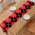 Black And Red Argyle Pattern Print Table Runner