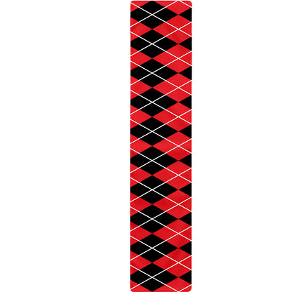 Black And Red Argyle Pattern Print Table Runner