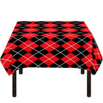 Black And Red Argyle Pattern Print Tablecloth