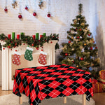 Black And Red Argyle Pattern Print Tablecloth