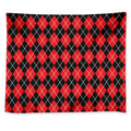 Black And Red Argyle Pattern Print Tapestry