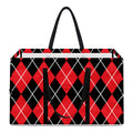Black And Red Argyle Pattern Print Utility Tote Bag