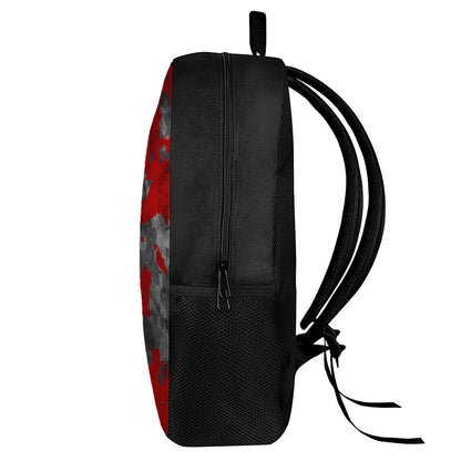 Black And Red Camouflage Print 17 Inch Backpack