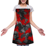 Black And Red Camouflage Print Adjustable Apron