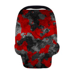 Black And Red Camouflage Print Baby Seat Cover