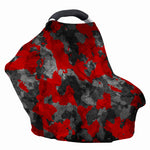 Black And Red Camouflage Print Baby Seat Cover