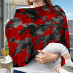 Black And Red Camouflage Print Baby Seat Cover