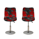 Black And Red Camouflage Print Bar Stool Covers