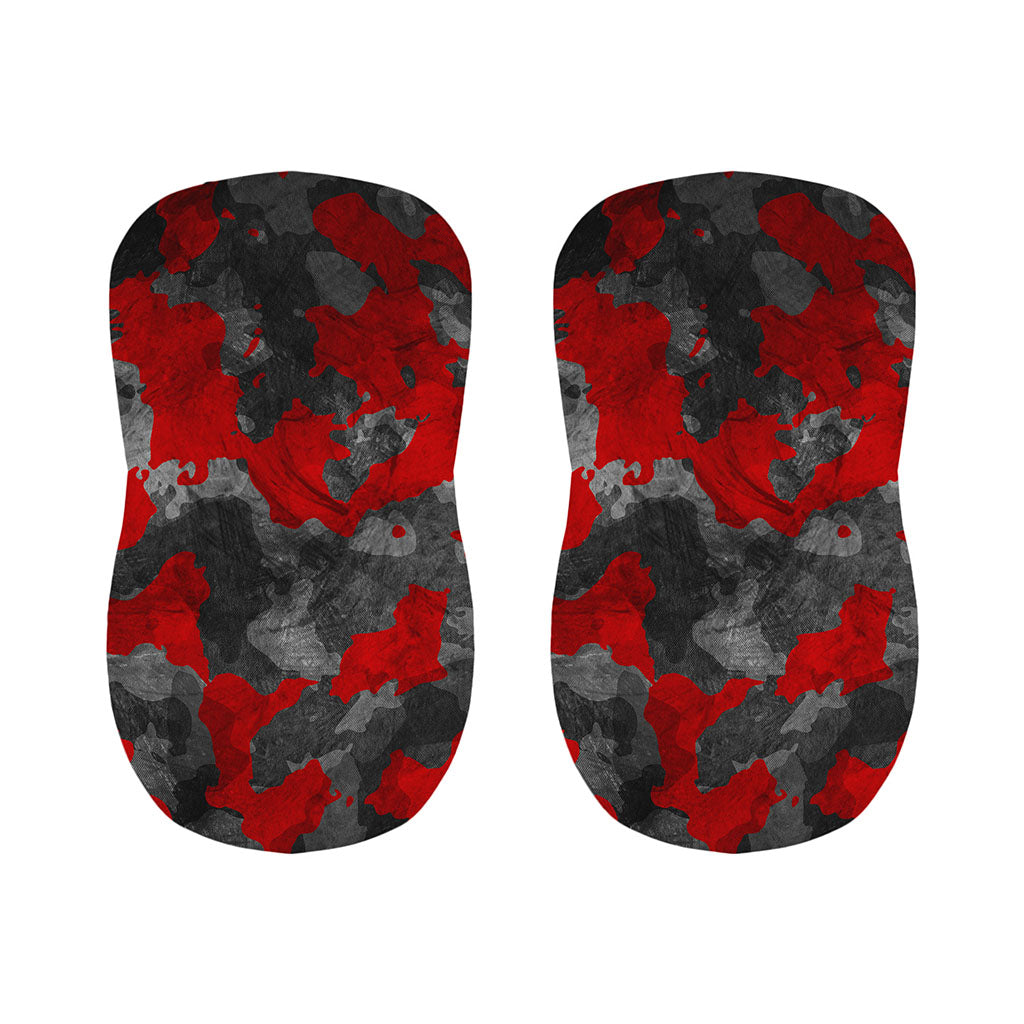 Black And Red Camouflage Print Bar Stool Covers