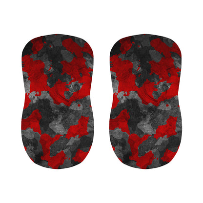 Black And Red Camouflage Print Bar Stool Covers