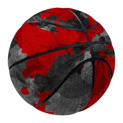 Black And Red Camouflage Print Basketball