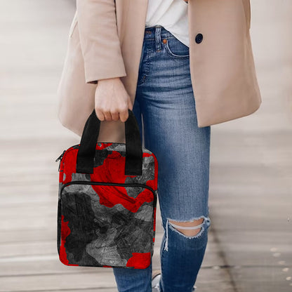 Black And Red Camouflage Print Bible Tote Bag