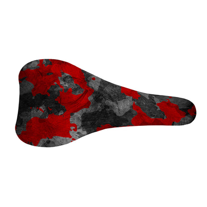 Black And Red Camouflage Print Bicycle Seat Cover