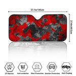 Black And Red Camouflage Print Car Windshield Sun Shade