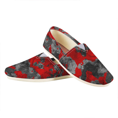 Black And Red Camouflage Print Casual Shoes