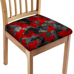 Black And Red Camouflage Print Chair Cushion Cover
