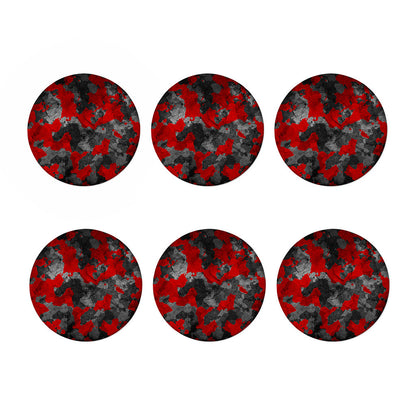 Black And Red Camouflage Print Coaster Set