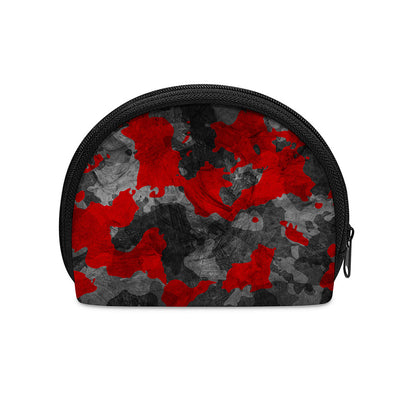 Black And Red Camouflage Print Coin Purse
