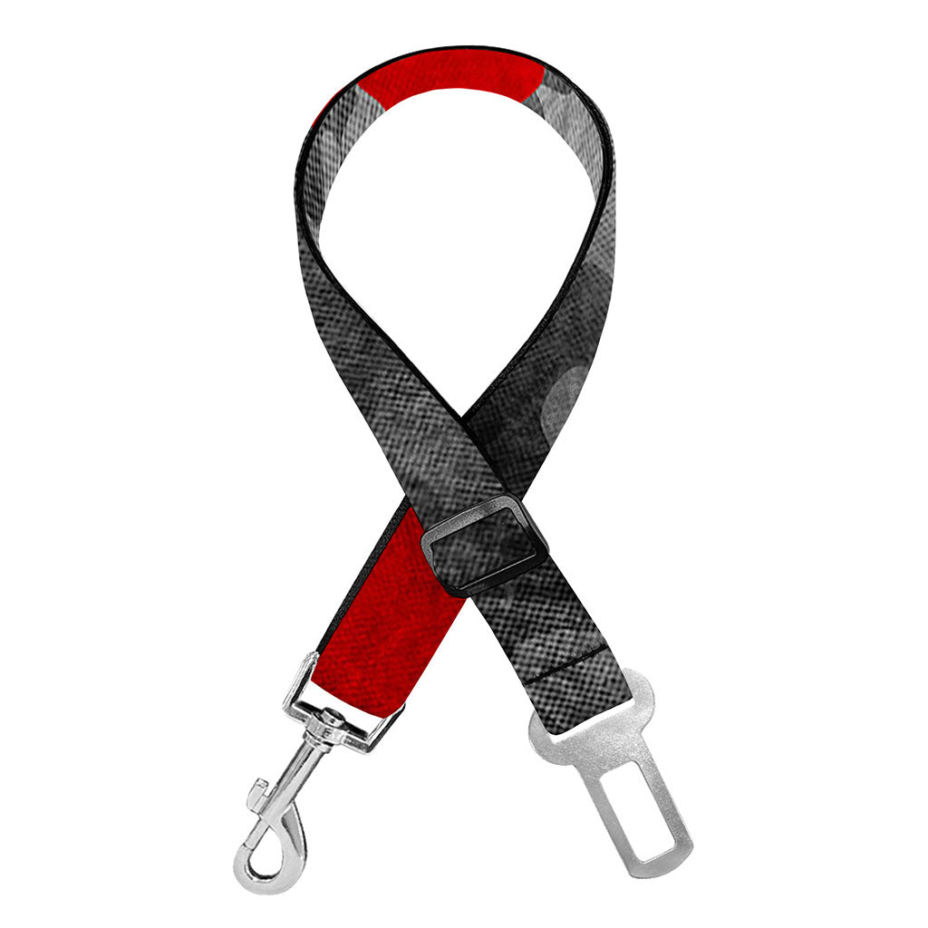 Black And Red Camouflage Print Dog Seat Belt