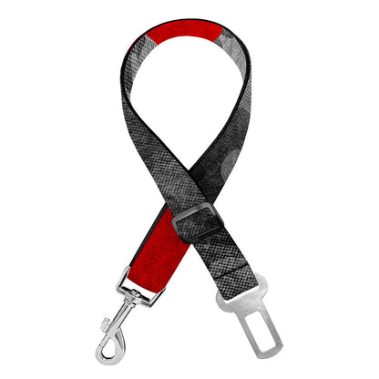 Black And Red Camouflage Print Dog Seat Belt