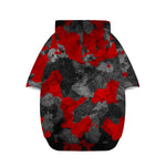 Black And Red Camouflage Print Dog Zip Up Hoodie