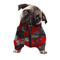 Black And Red Camouflage Print Dog Zip Up Jacket
