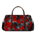 Black And Red Camouflage Print Duffel Bag
