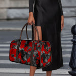Black And Red Camouflage Print Duffle Bag