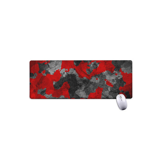 Black And Red Camouflage Print Extended Mouse Pad