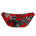 Black And Red Camouflage Print Fanny Pack