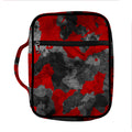 Black And Red Camouflage Print Front Pocket Bible Bag