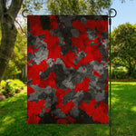 Black And Red Camouflage Print Garden Flag