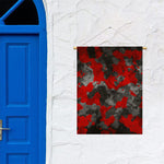 Black And Red Camouflage Print Garden Flag