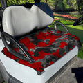 Black And Red Camouflage Print Golf Cart Seat Cover