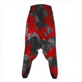 Black And Red Camouflage Print Hammer Pants