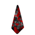 Black And Red Camouflage Print Hand Towel