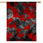 Black And Red Camouflage Print House Flag