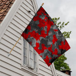 Black And Red Camouflage Print House Flag
