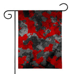 Black And Red Camouflage Print House Flag
