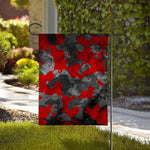 Black And Red Camouflage Print House Flag