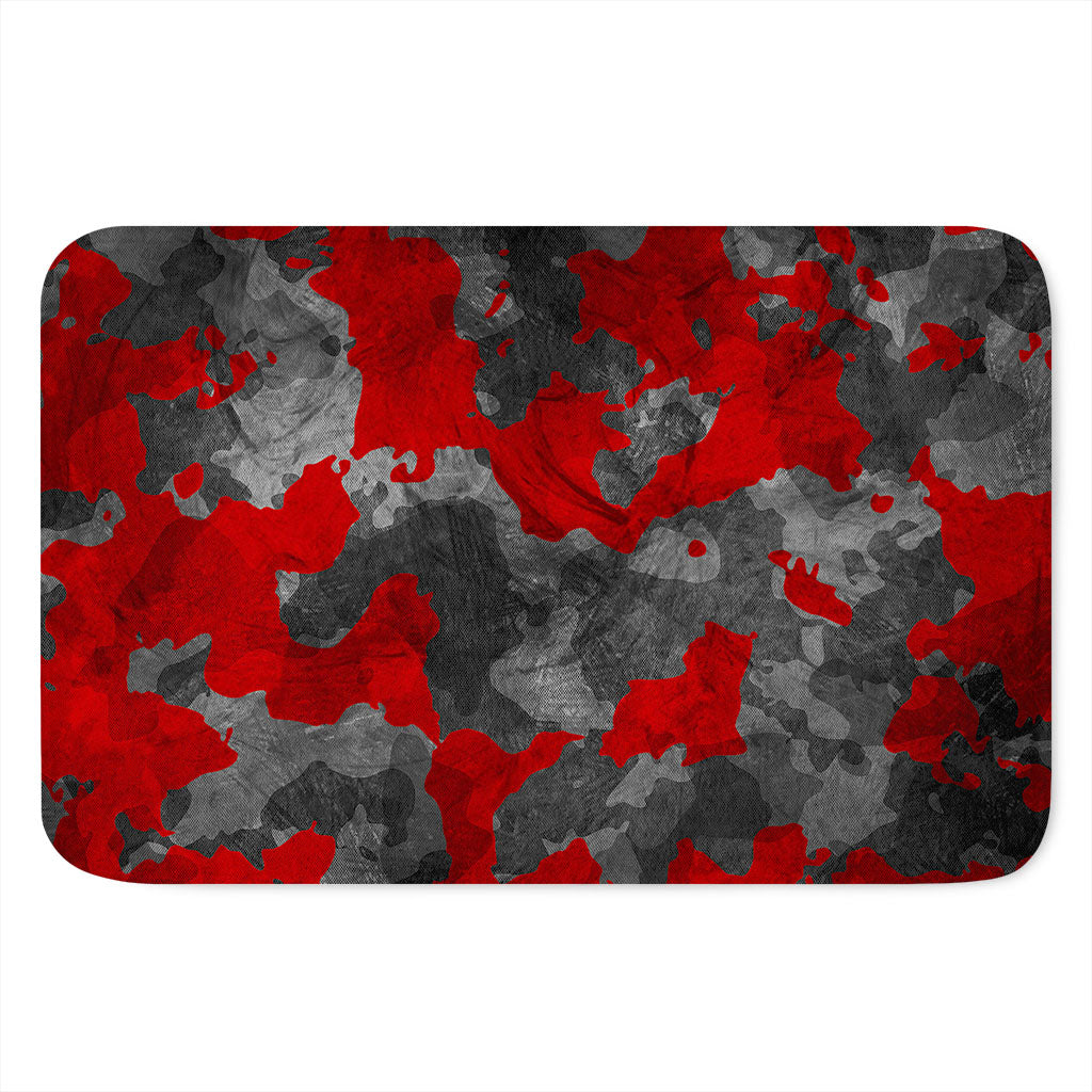 Black And Red Camouflage Print Indoor Door Mat
