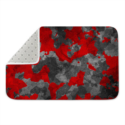 Black And Red Camouflage Print Indoor Door Mat