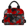 Black And Red Camouflage Print Insulated Lunch Bag