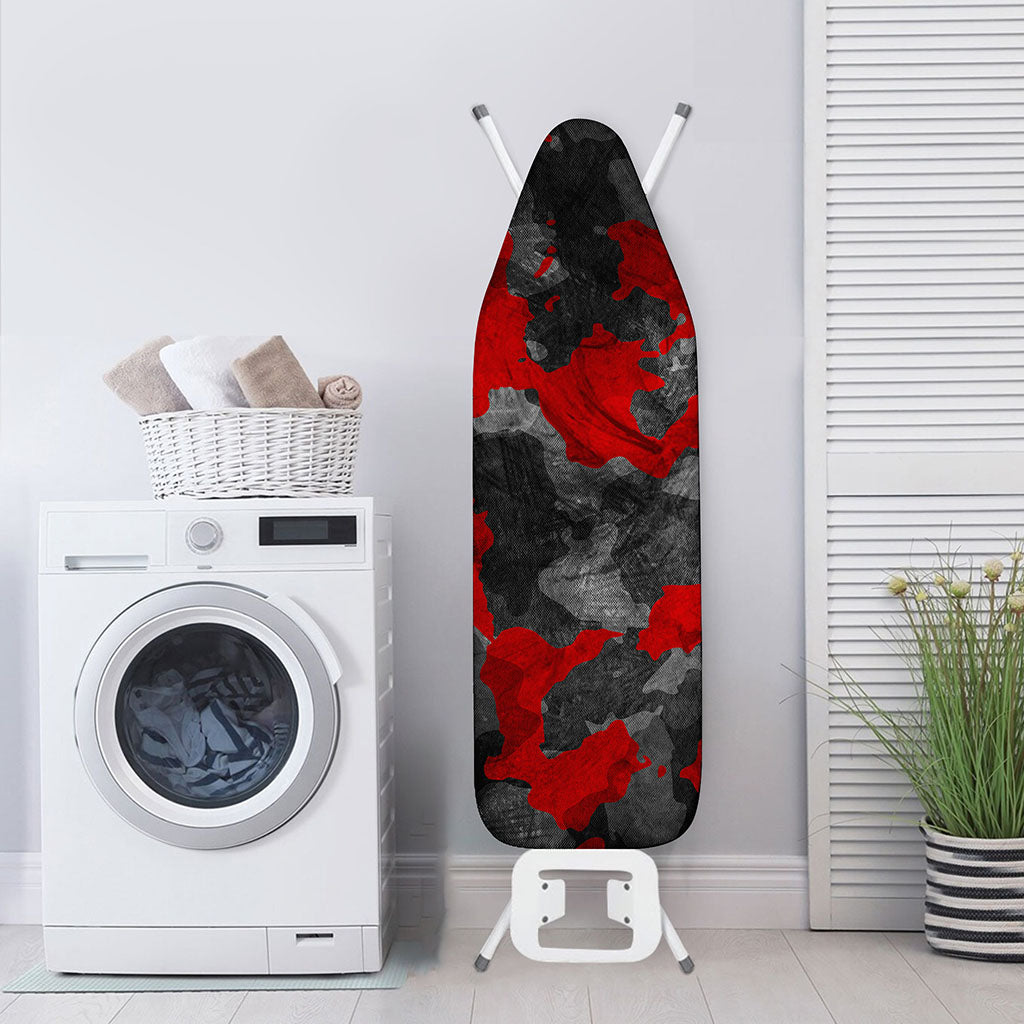 Black And Red Camouflage Print Ironing Board Cover