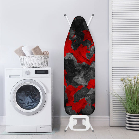Black And Red Camouflage Print Ironing Board Cover