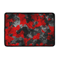 Black And Red Camouflage Print Kitchen Mat